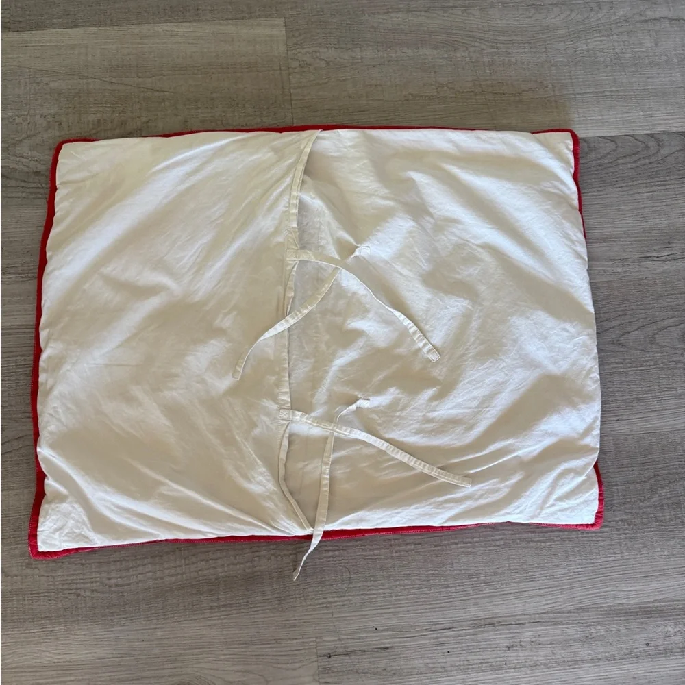 West Elm Red and White pickstich quilted Pillow sham